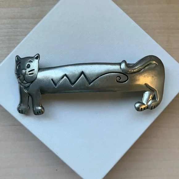 🐱Silver Cat Hair Barrette bought in Paris - Picture 1 of 3
